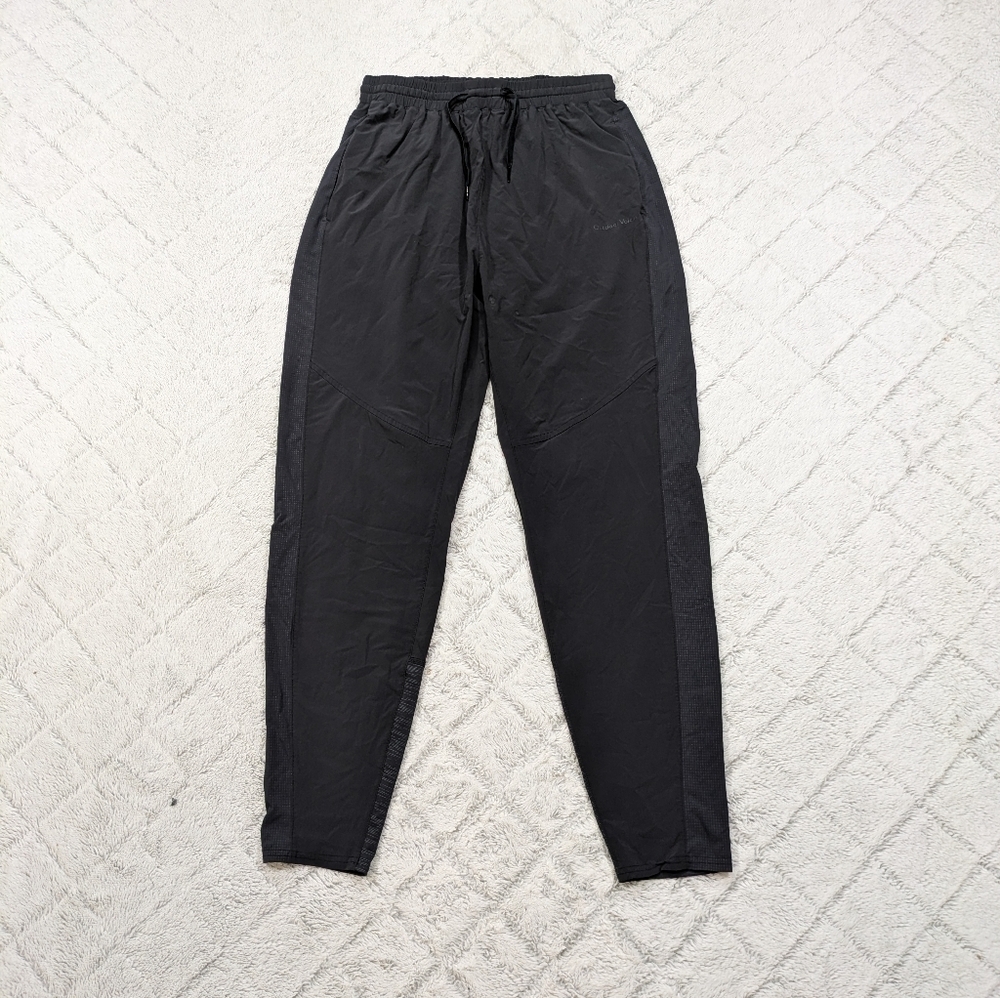 Outdoor Voices Pants Men's M Black Track Mesh Nylon Spandex Tapered Joggers 29”